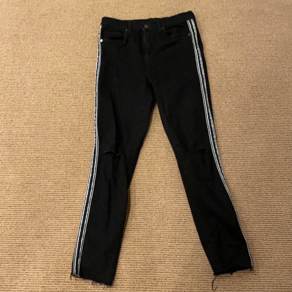 Blank nyc white side striped jeans